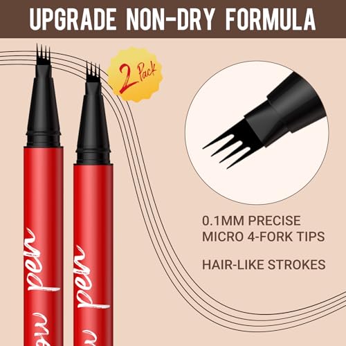 Vevivia Eyebrow Pencil 2 Pack - Waterproof Dark Brown