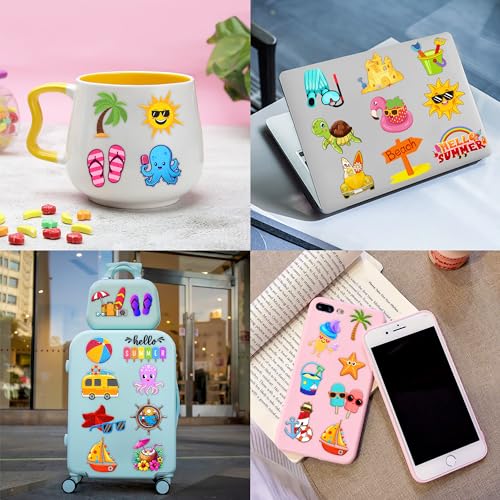 Summer Temporary Tattoos Stickers - 100 Pcs Beach Party Decorations Supplies Favors Pool Hello Summer Birthday Party Themed Cute Gifts Boys Girls Ideal Prizes Rewards School Classroom