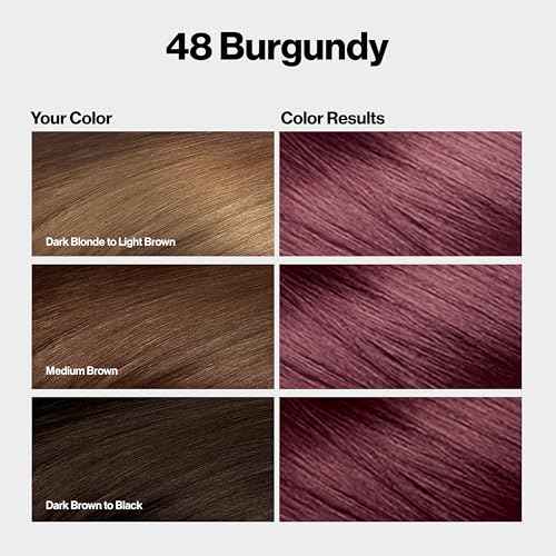 Revlon ColorSilk with Bond Repair Complex, Burgundy Permanent Hair Color, 100% Gray Coverage, Ammonia Free Hair Dye, Vegan Keratin, 48 Burgundy (Pack of 3)