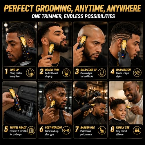 LQT-128 Cordless Beard Trimmer for Men with LED Display