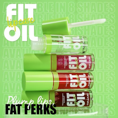 8-Color Hydrating Lip Oil Set with Large Brush Applicator