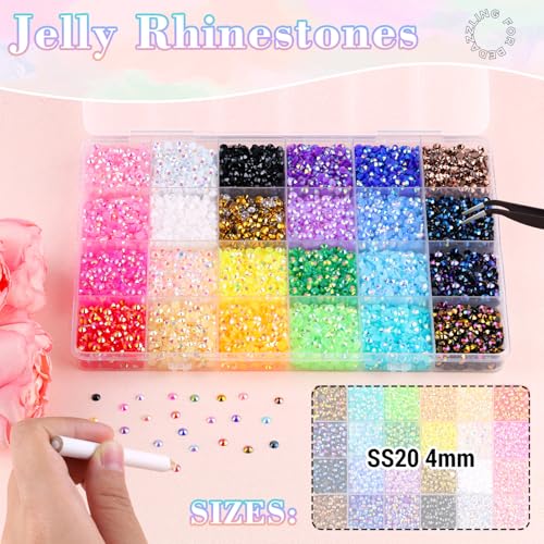 12600 Pcs 4mm Resin Rhinestones with B7000 Glue for DIY Crafts