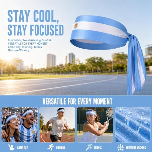 World Cup 2026 Flag Tie Headband - Breathable Soccer Fan Sweatband