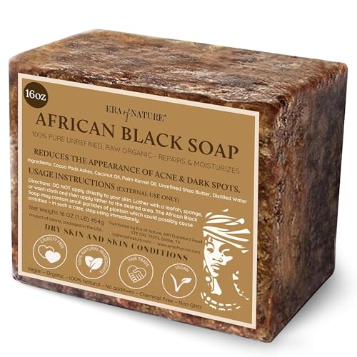 Organic African Black Soap - 1lb Raw Handmade for Dry Skin