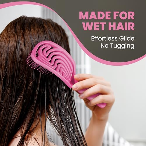 Walcora Pink Detangler Brush – Pain-Free Hair Detangler for Wet & Dry Hair