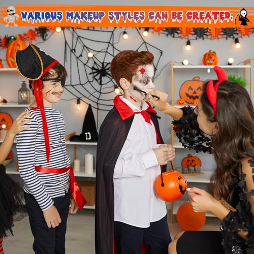 Halloween Makeup Kit 16pc with Face Paint, Glitter & Brushes
