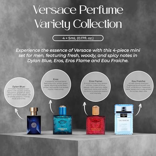 Versace 4-Piece Men's Mini Cologne Gift Set - Travel Fragrance Sampler