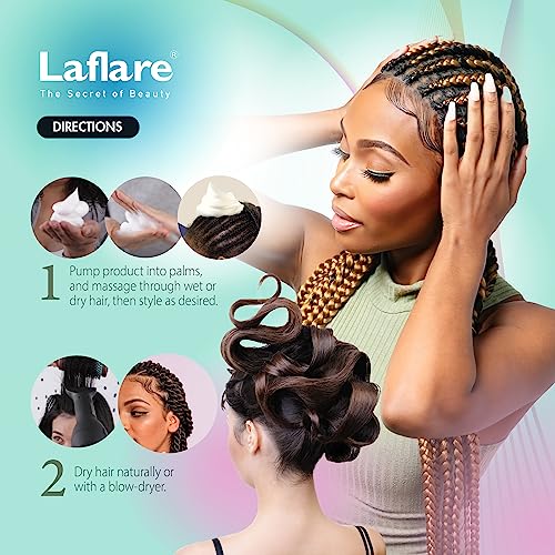 Laflare New Travel Size Mousse Foam - Hair Styling, Shine and Volume Mousse for Braid and Locs (Musk)