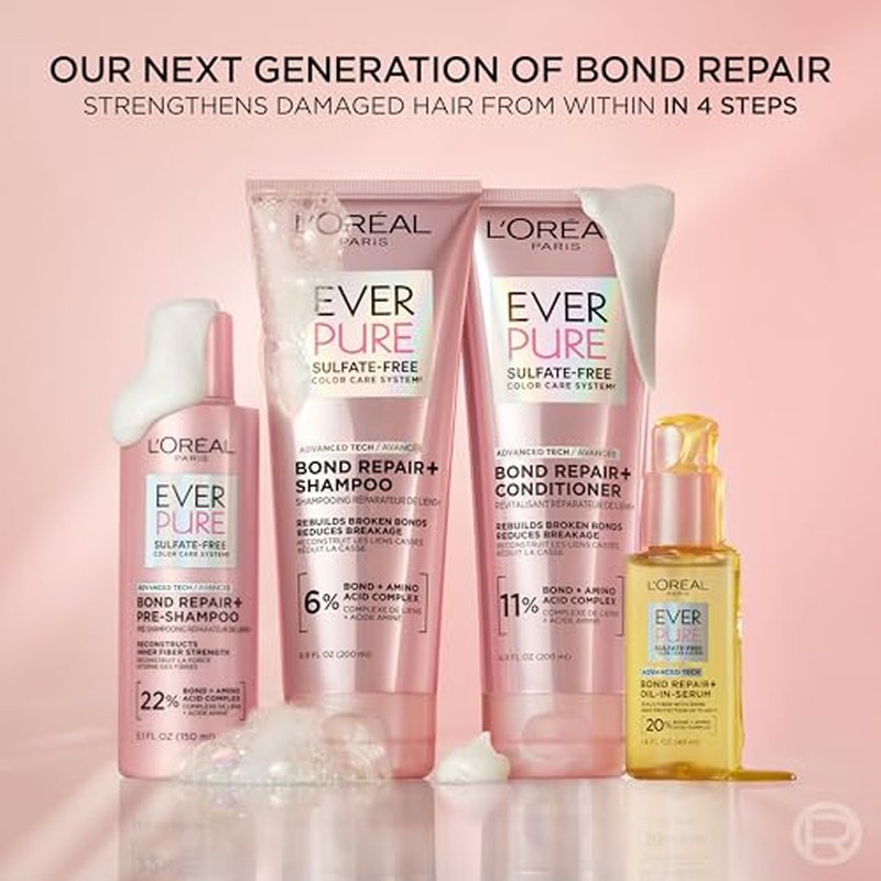 L'Oreal Paris EverPure Bond Repair+ Shampoo & Conditioner Set 13.6 oz