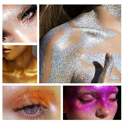 Body Glitter Spray - Silver Gold Pink Shimmer Powder with Bottle