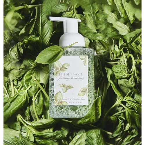 Set of 4 480ml Rectangle Foaming Soaps - Lemon Leaf, Sun Picked Orange, Eucalyptus Mint, and Fresh Basil