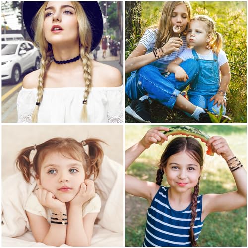 DIYDEC Boho Hair Ties Bracelet Set - 10 Pieces, 5 Styles