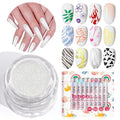 Saviland Nail Art Kit: 12 Colors 0.5mm Nail Polish Pens for Nail Art Design & 1g White Pearl Chrome Powder for Gel Nail Polish