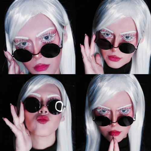 White False Lashes with Clear Band - Halloween & Cosplay Makeup