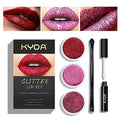 KYDA Glitter Lip Kit - 3 Diamond Metallic Colors with Primer