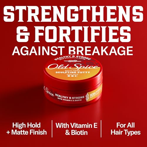 Old Spice Sculpting Putty for Men, Healthy & Strong with Vitamin E & Biotin, Men's Hair Styling Putty, High Hold, Matte Finish, 2.22 oz