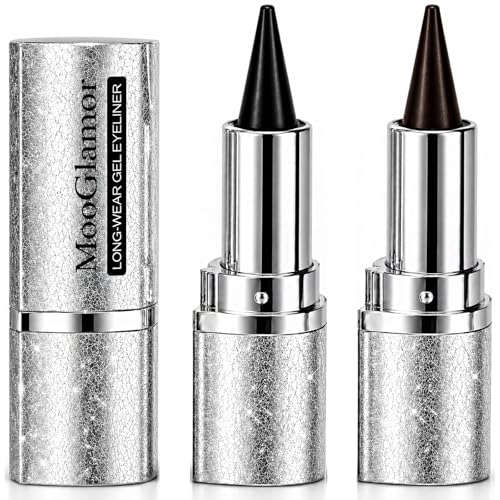 2 Pc Waterproof Gel Eyeliner Pencil Set - Black & Brown