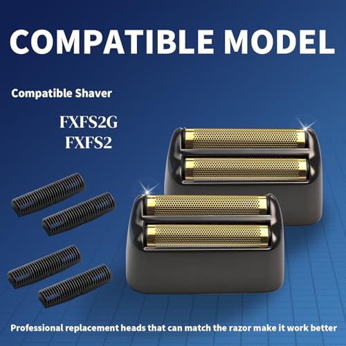 3 Pack Shaver Replacement Foil and Cutters Compatible with BaBylissPRO Double FXFS2 Metal Shaver foil Replacement (Black 3 Pack)