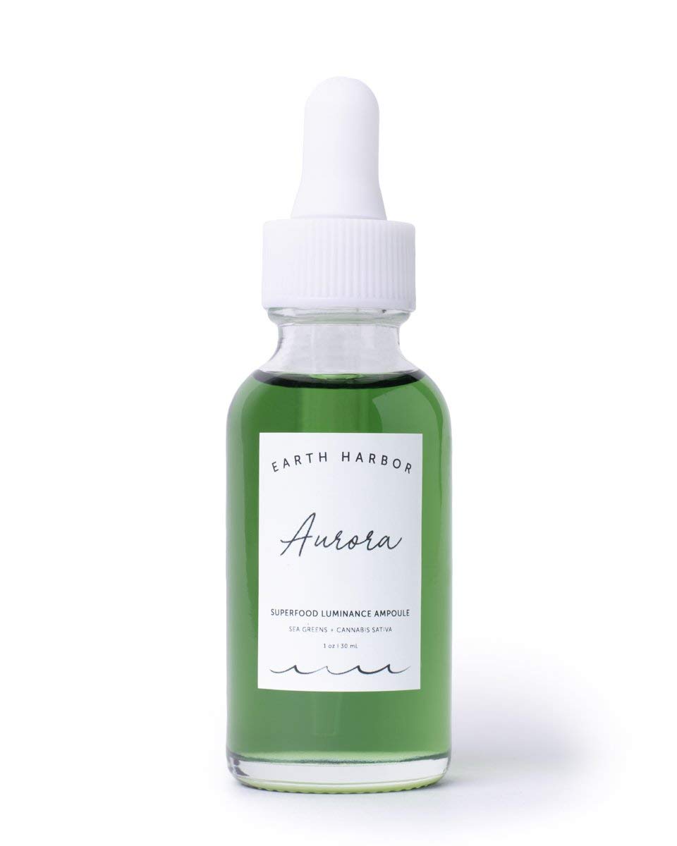 Earth Harbor | AURORA Superfood Luminance Ampoule | 100% Botanical Skin Treatment | Calm and Illuminate | Seaweed & Cannabis Sativa |1 fl oz