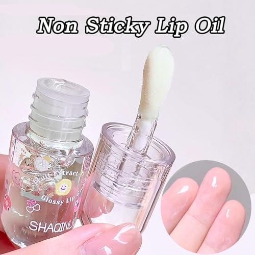 4Pcs Tinted Lip Gloss Oil Set - Moisturizing Plumping Lip Oil