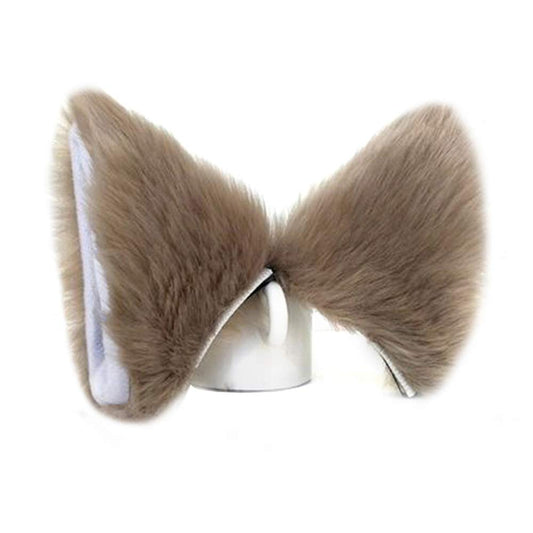 Sheicon Cat Ears Furry Neko Ears Headband Hair Clip Hairband Headwear Anime Cosplay For Halloween Cosplay Party Color Khaki White