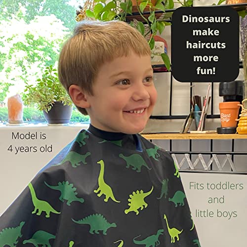 Dinosaur Kids Barber Cape with Adjustable Neck Snaps