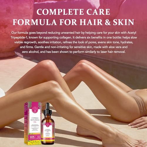 MASAIGGE Pink Cyperus Rotundus Oil Hair Removal & Inhibitor 2pcs for Face & Body
