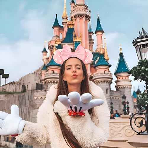 JOYFISCO Mouse Ears Headbands Shiny Bow Mouse Ears Headband Glitter Party Princess Decoration Cosplay Costume for Girls Women Halloween Birthday Party