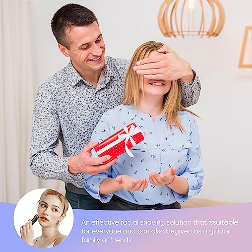 Facial Hair Remover for Women, Device, Remover Women Face, Finishing Touch Upper Lips, Chin & Cheeks, USB Rechargeable with LED LightIncluded Two Replacement Heads (Black)