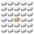 0.5 oz Silver Screw Top Aluminum Tins with Labels, 32 Pack