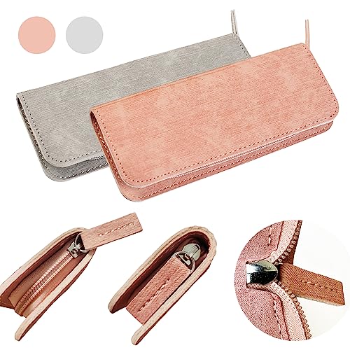 SEEDEW Tweezers Eyelash Extension 5 Pieces Stainless Steel Straight and Curved Professional Set Supplies with a Storage Bag for Lash Tech, Lash Artist Beginner Making Volume Classic Fans(Golden, Pink)