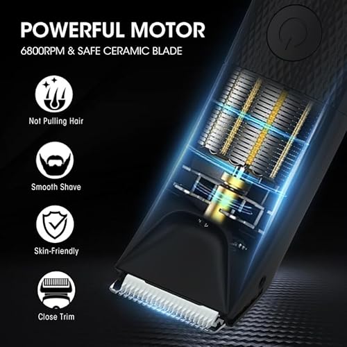 Manscape Trimmer for Men - Electric Body Hair Trimmer with Light, IPX7 Waterproof Electric Razor for Balls/Pubic/Groin/Legs/Chest Hair Removal, Lightweight with LED Display, Gifts for Him Dad