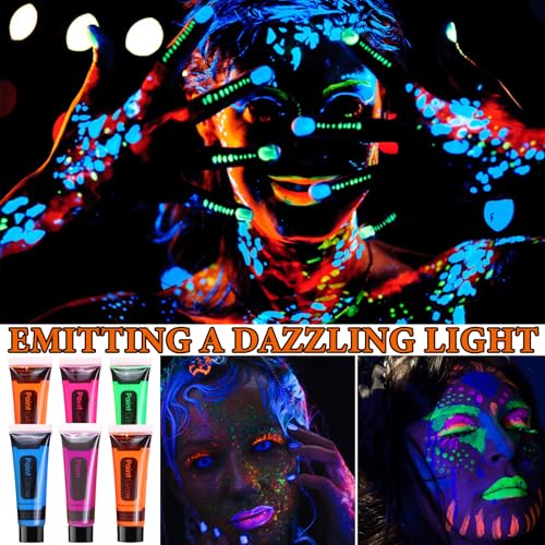 Glow in the Dark Face Paint Set - 12 Colors Neon Body Makeup