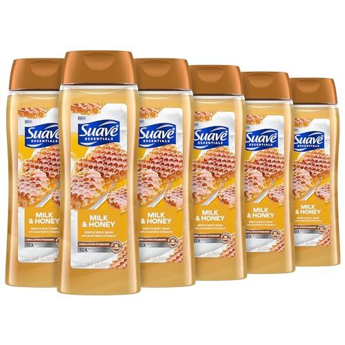 Suave Body Wash Bundle with Milk & Honey and Men's Cedarwood Scents, 18 Oz Packs of 6