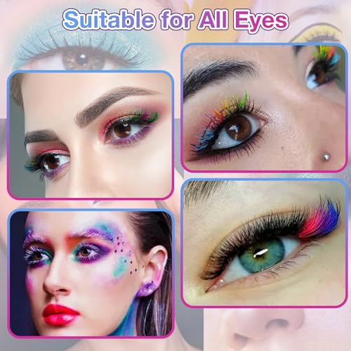 MUIIGOOD Colored Lash Extension Kit 240 Pcs DIY Clusters