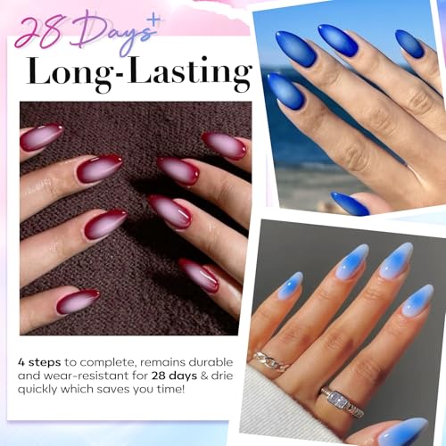 AZUREBEAUTY 4 Colors Dip Powder Nail Kit with Base, Top Coat & Activator