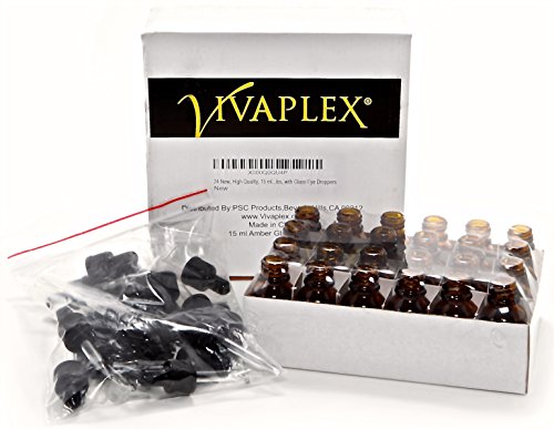 Amber Glass Bottles with Droppers, 15ml, 24 Pack