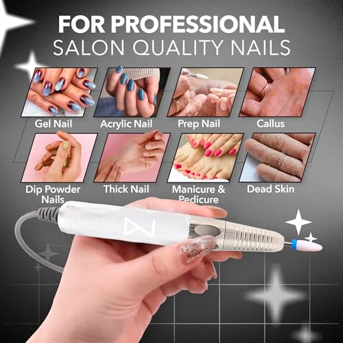 2-in-1 Cordless Nail Drill with Brushless Motor - 35000 RPM, Aluminium Casing