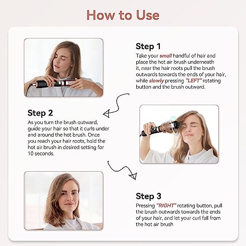 Rotating Hair Dryer Brush 2-in-1 Ceramic Hot Air Styler