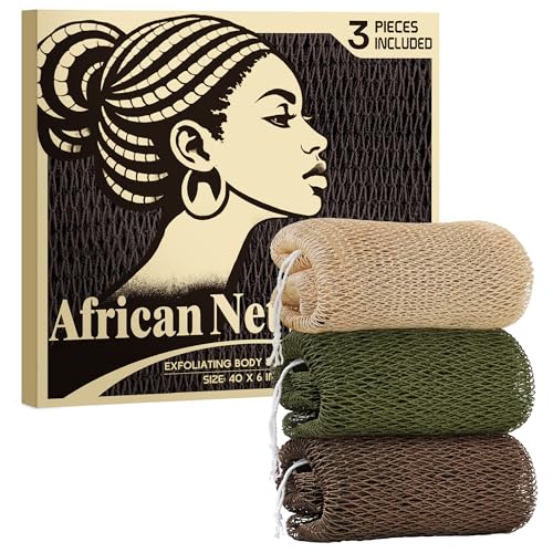 African Exfoliating Net Sponge - 3 Pack Body Scrubber