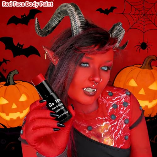Go Ho Red Waterproof Face Paint Stick - Full Coverage Halloween Makeup