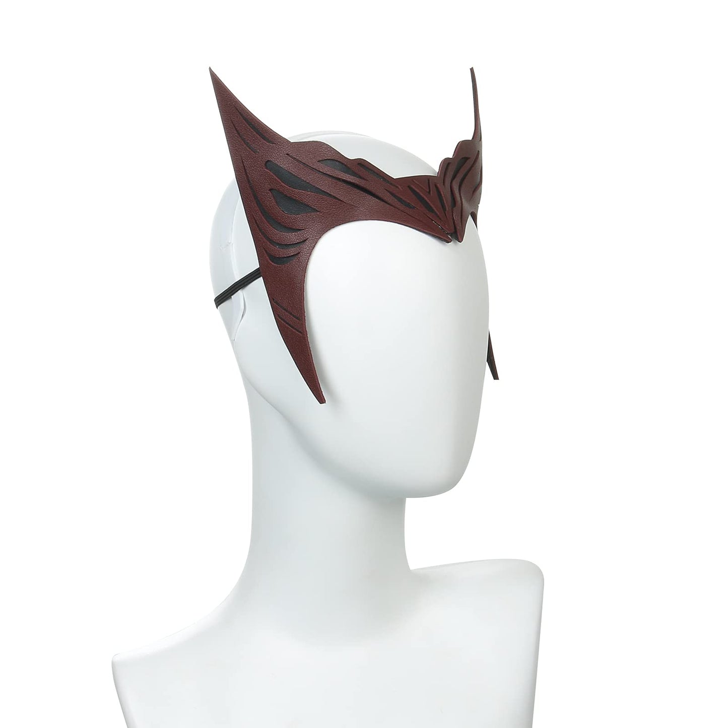 LOADREAM Women Tiara for Scarlet Witch Headpiece Wanda Maximoff Headwear Red Leather Crown Halloween Party Costume Props (A)