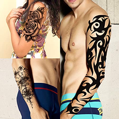 20 Sheets Temporary Tattoos Sleeve, Waterproof Full Arm