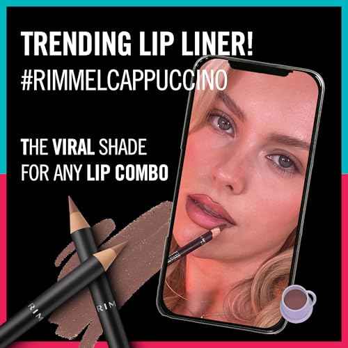 Rimmel Lasting Finish 8HR Soft Lip Liner Pencil - Vibrant, Blendable Formula to Lock Lipstick in Place for 8 Hours - 705 Cappuccino, .04oz