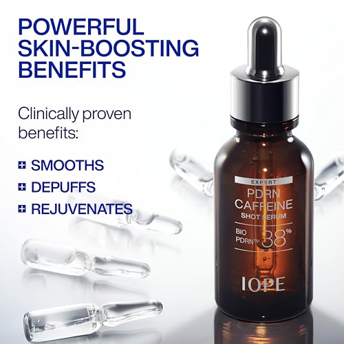 IOPE BIO-PDRN Caffeine Shot Serum | 38% Plant-Based Vegan PDRN & 20,000ppm Caffeine & Niacinamide in a Bottle, Plumping Skin, Intense Lifting and Firming, Korean Skincare, 1.01 Fl Oz