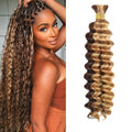 WuvuSnm Bulk Deep Wave Boho Braiding Hair - Highlight Blonde #4/27, 26 Inch, 2 Bundles