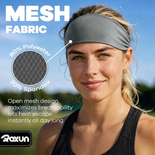 ROXUN Breathable Sport Headband - Moisture-Wicking Workout Sweatband for Running & Fitness