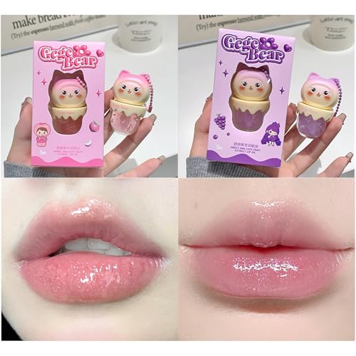 Shimmer Lip Gloss Oil Set, 4 Pcs Hydrating Fruit Flavor