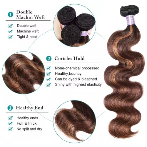 P4/30 Brazilian Virgin Hair 26 Inch Body Wave Bundles