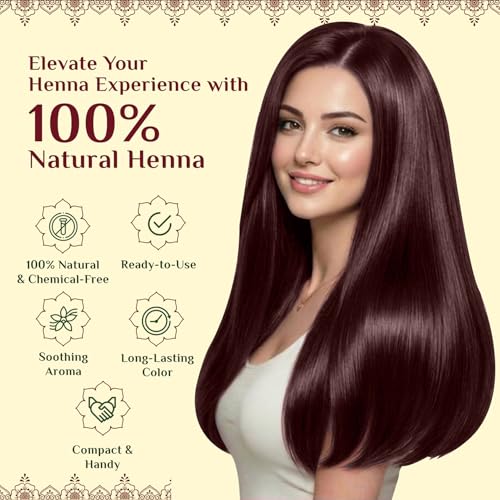 Neeta Ready-to-Use Henna Paste Cones - Reddish Brown (Pack of 4)